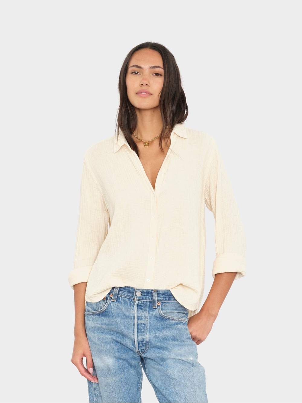 XiRENA Oysterette Scout Button-Down Gauze Shirt